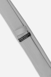 CRAVATTA IN RASO TINTA UNITA GRIGIO PERLA